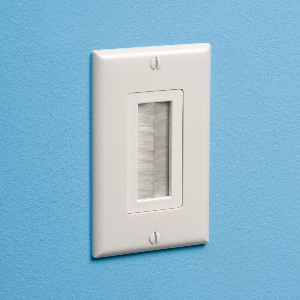 Arlington® CED135WP Cable Entry Strap Brush-Style Opening includes Wall Plate
