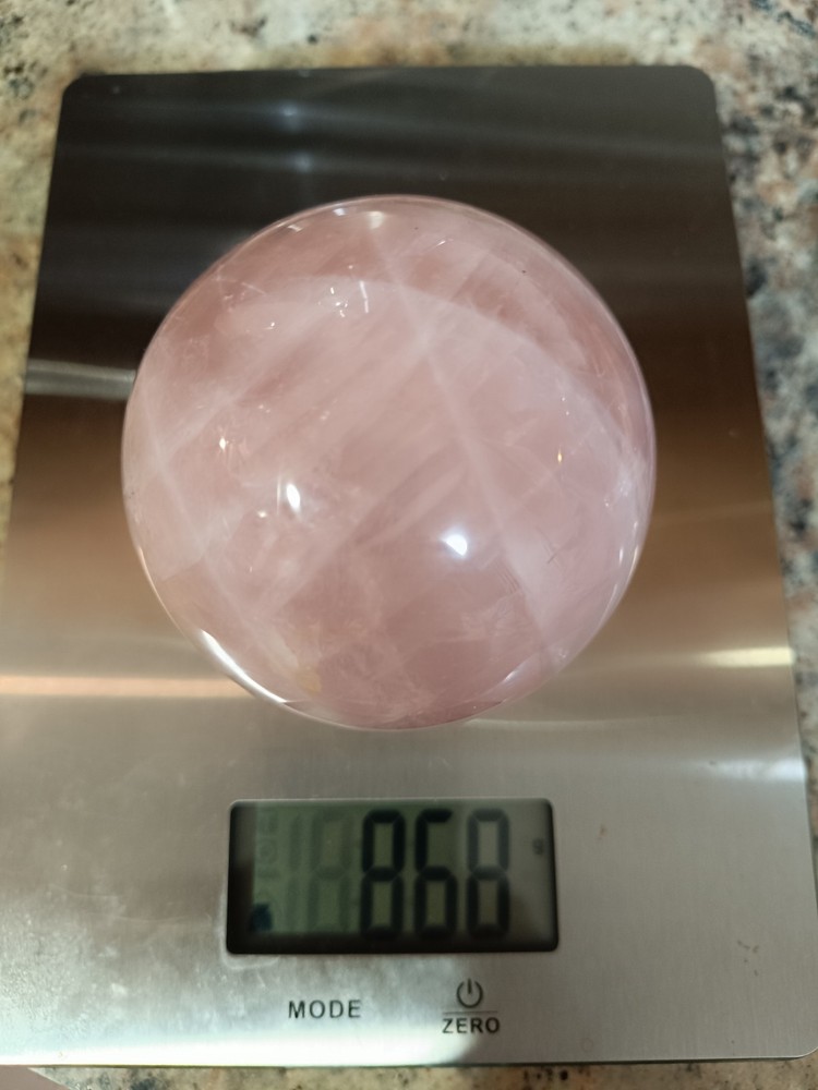 Pretty Rose Quartz Sphere 868 Grams