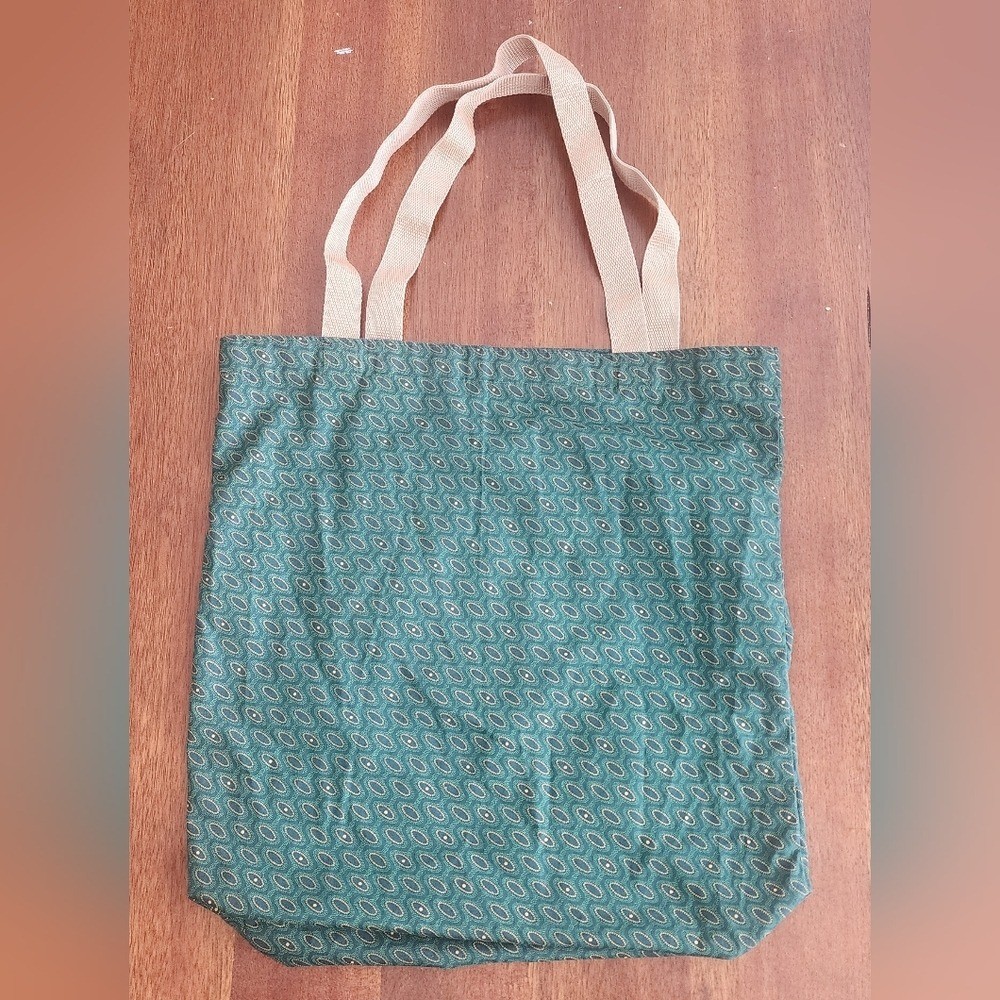 Tanda Tula Green And Cream Patterned Tote Bag