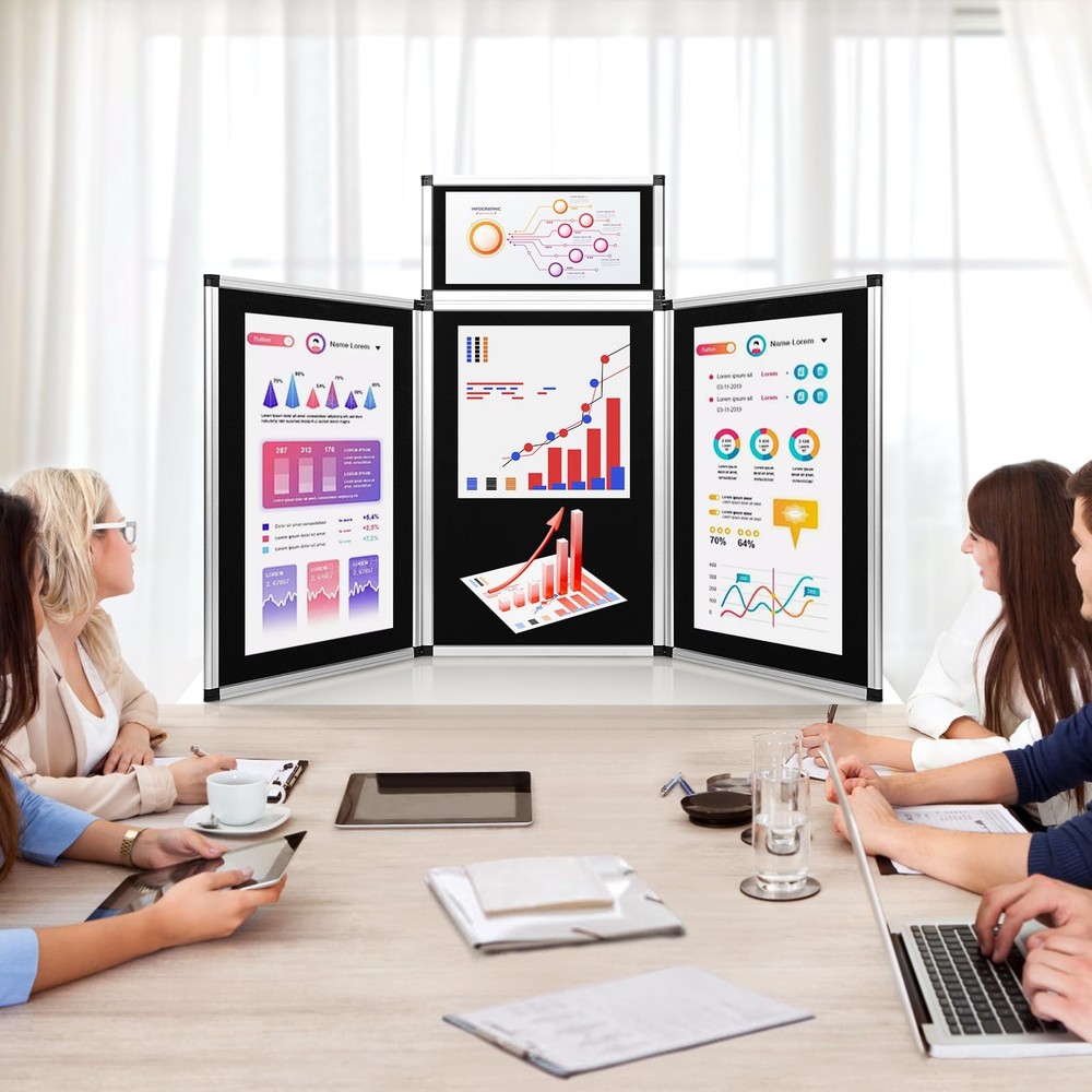 3+1Panel Header TradeShow Display Presentation TabletopDesktop Large Metal Frame
