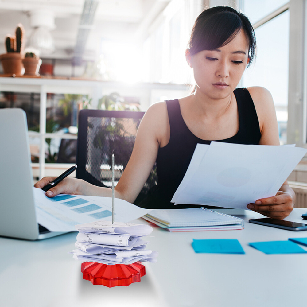 2PCS Message Memo Note Holder Spike Subpoena Fork Bill Desktop Stand Socket New