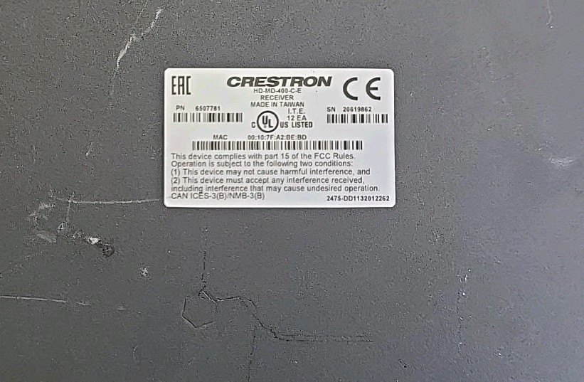 Crestron HD-MD-400-C-E HDMI Multiformat Switch and Receiver