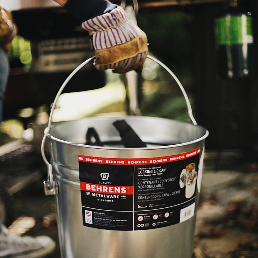 Behrens 6-Gallon Galvanized Steel Locking Lid Storage Can