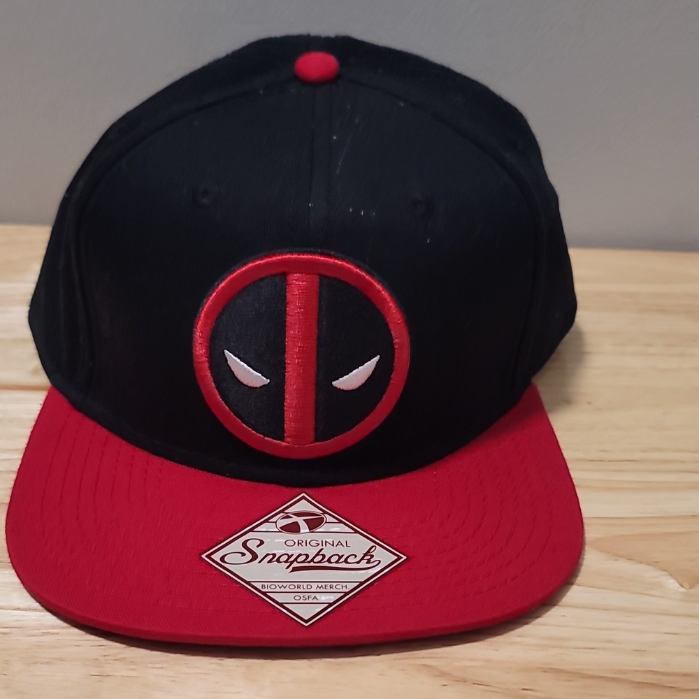 Deadpool Snapback Hat Black Red Original Movie Merchandise OSFA