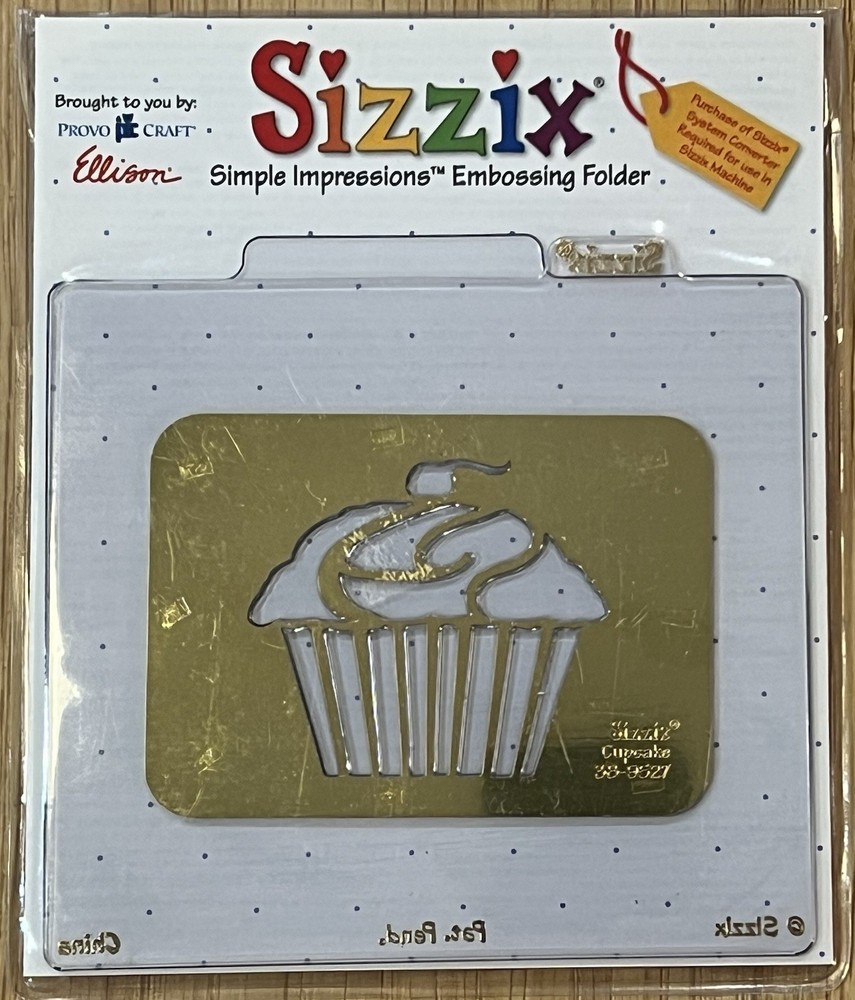 Sizzix Simple Impressions Embossing Folder “Cupcake” #38-9527 NEW