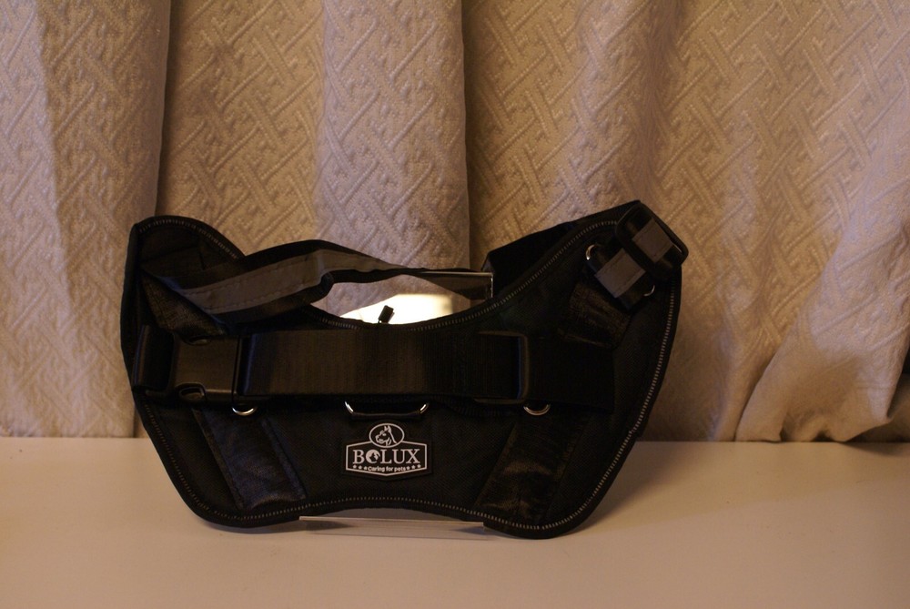 Bolux Black Adjustable No-Pull Reflective Breathable Dog Walking Harness Size M