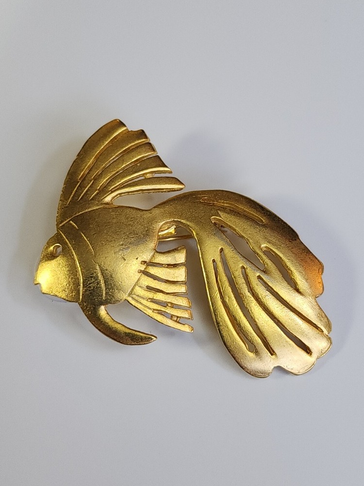 Gold Fish Lapel Pin Large Size
