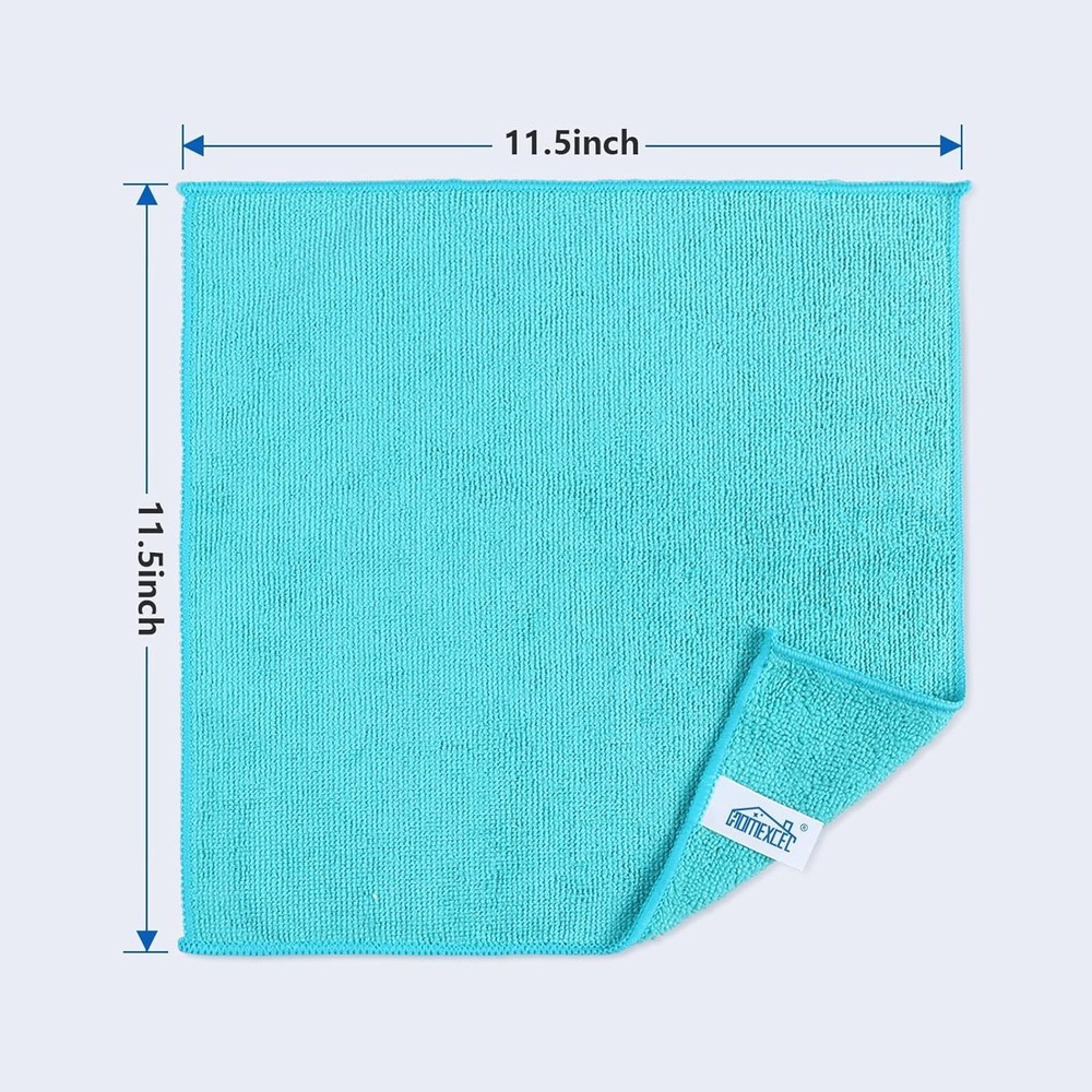 12 Pack Eco-Friendly Microfiber Cleaning Cloths, Streak-Free & Soft - 11.5"