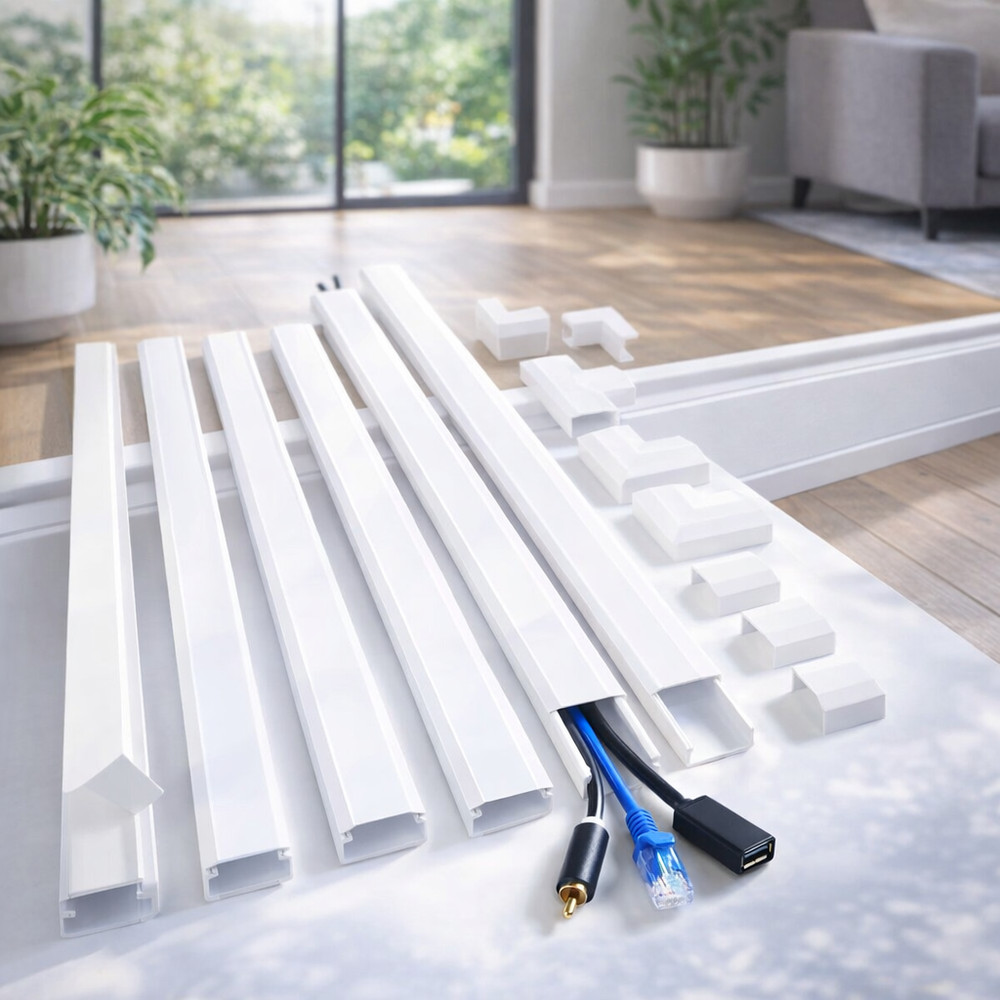White Cord Cover Wall Kit – 94.5" Cable Raceway / Wire Hider – Open Box