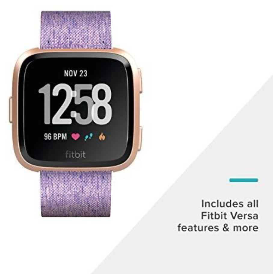 Fitbit Versa Special Edition Smart Watch, Lavender Woven, W/ Extra Bands!