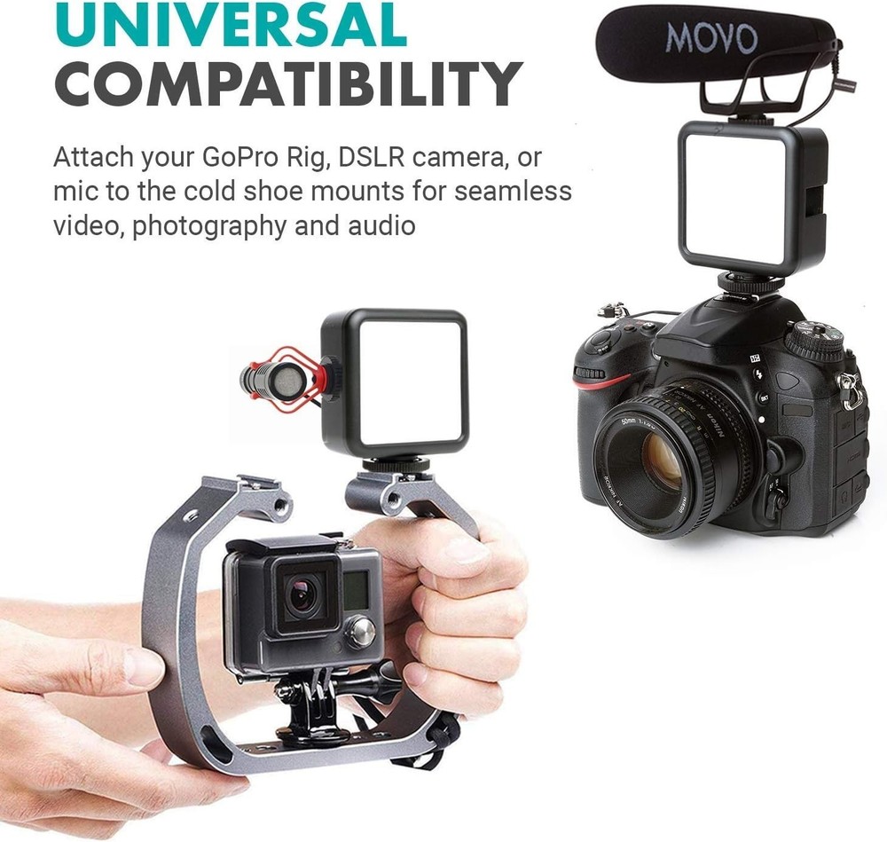 Movo MJ58 Portable Rechargeable Small LED Video Light with Soft Light Diffuser