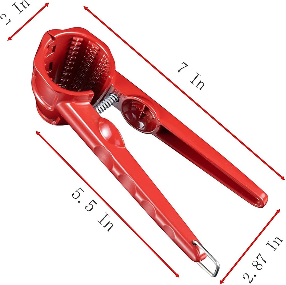 7" Red Nut Cracker Alloy Walnut Peanuts Chestnut Clip Press 2-Hole Design