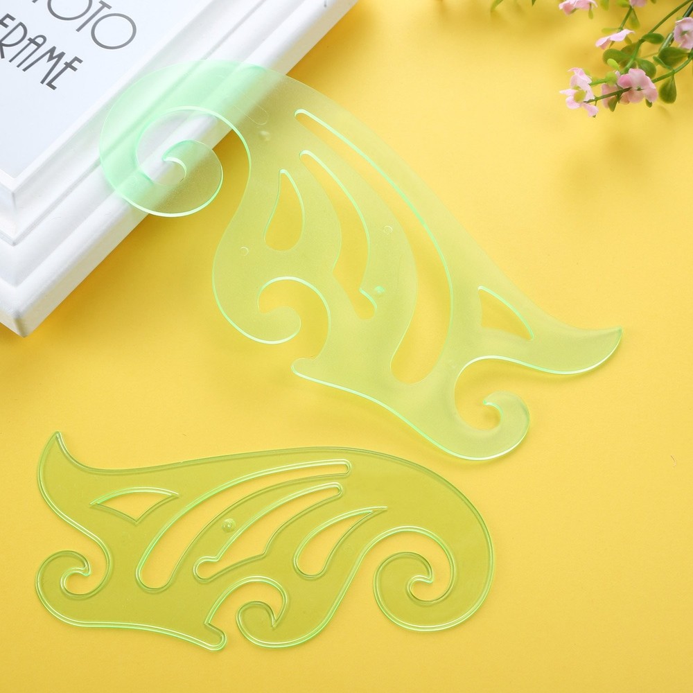 6 Pieces Plastic French Curve Ruler Multi-Function Comic Template Tool Set