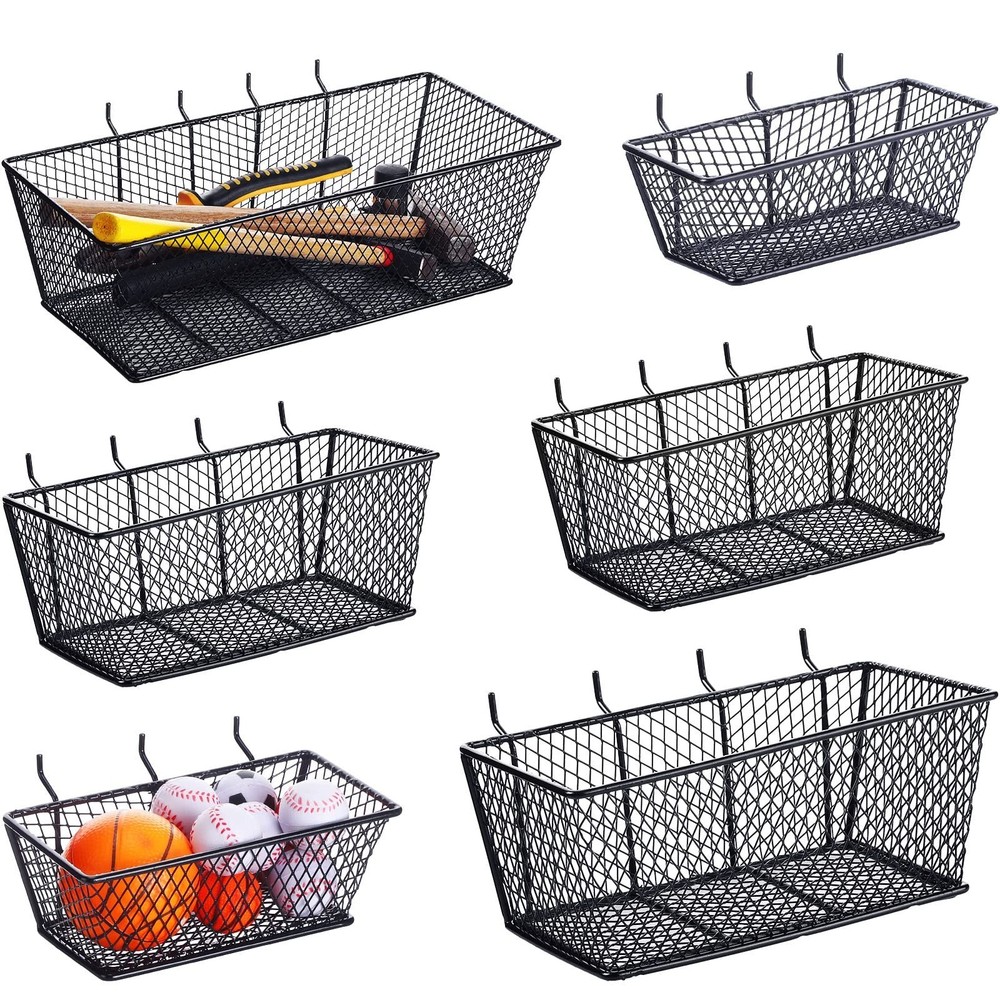 Pegboard Baskets Wall Mount Wire Peg Board Baskets 3 Sizes Pegboard Accessori...