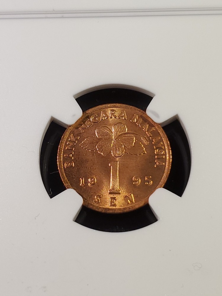 1995 MALAYSIA 1 Sen - NGC MS 67 RD