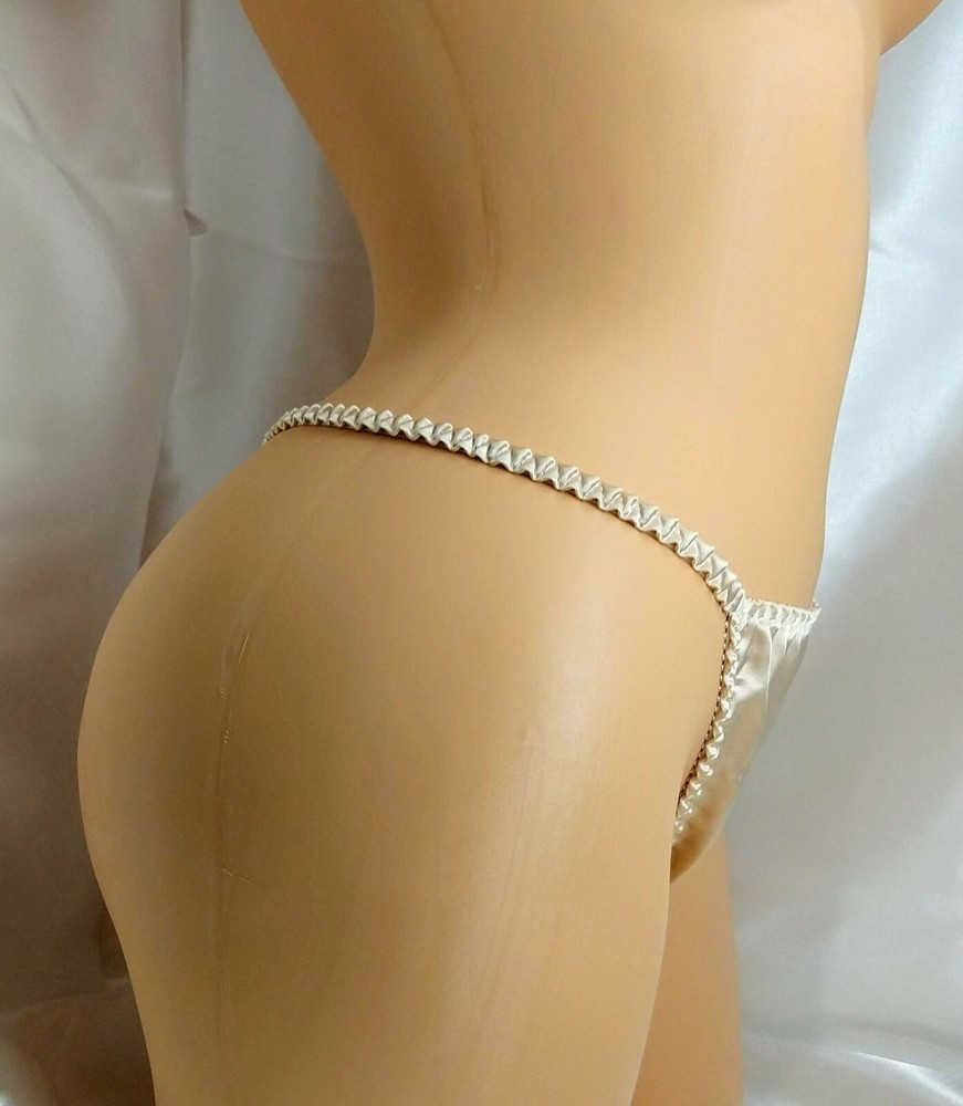 Champagne Thong String Bikini panties.