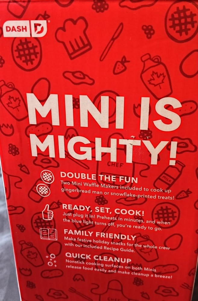 DASH Mini Waffle Maker 2 Pack - Winter Designs with 4" Non-Stick Coated Surface