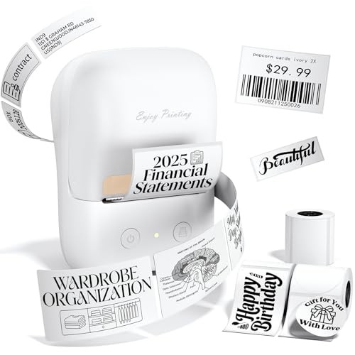 A421 Bluetooth Label Maker Machine, Portable Thermal Printer Barcodes [1 Roll]