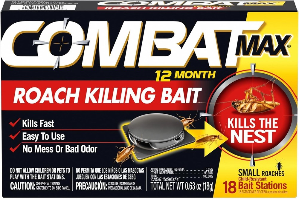 Combat Max 12 Month Roach Killing Bait Small Roach Bait Station 18 Count