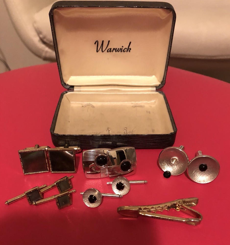 Vintage Cuffs Link Tie Tac Sets