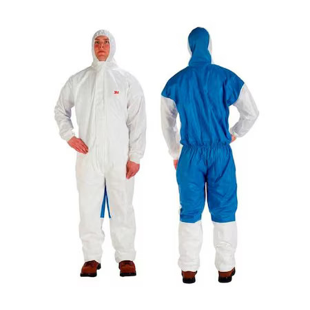 3M 4535-M Protective Coverall, M, Blue/White, Sms