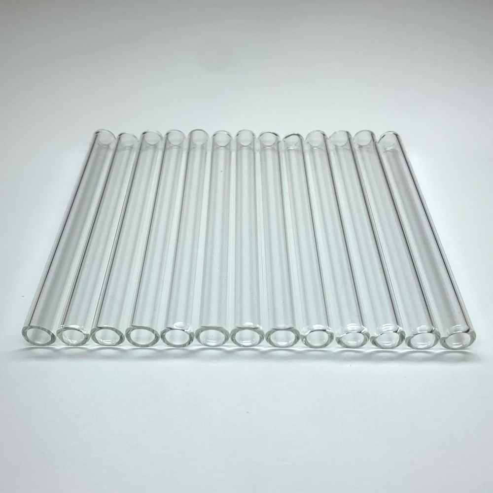 Pajitas de vidrio reutilizables de 4 pulgadas de largo, diámetro exterior 10 mm