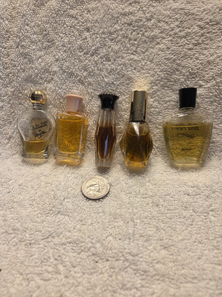 Five Miniature Perfume Bottles with Stoppers