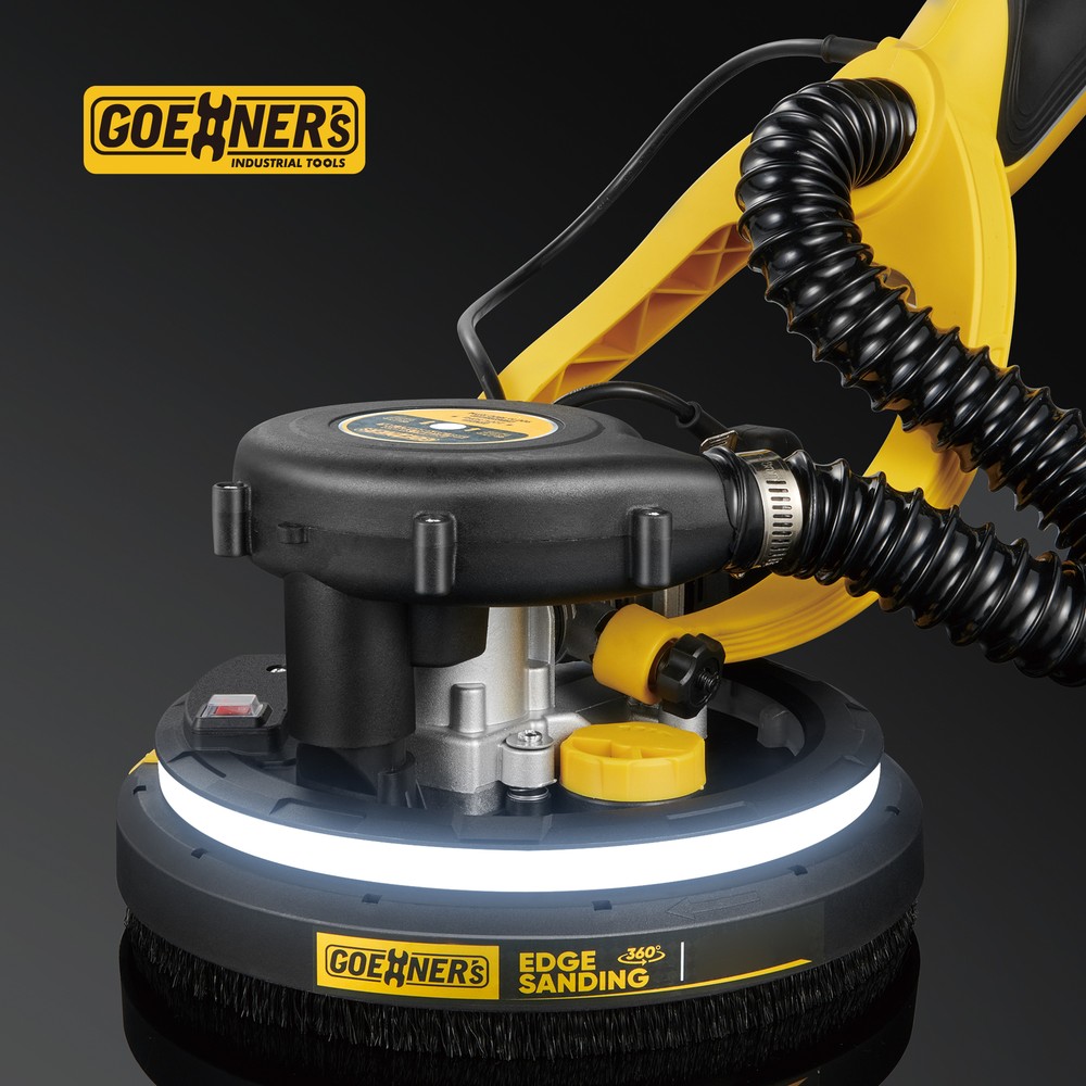 Electric Drywall Sander +Vacuum 7 Variable Speed For Ceiling Sanding LED Light