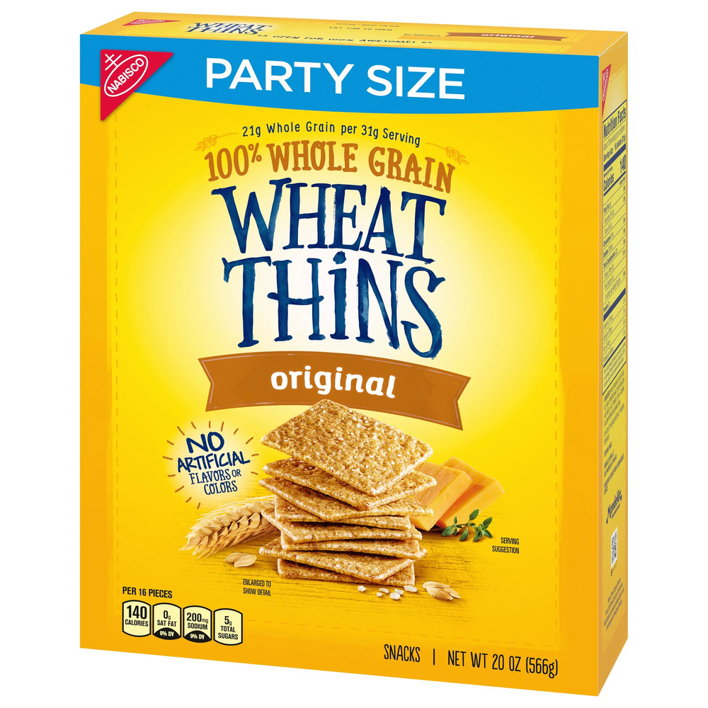 Original Whole Grain Wheat Crackers, Party Size, 20 Oz Box