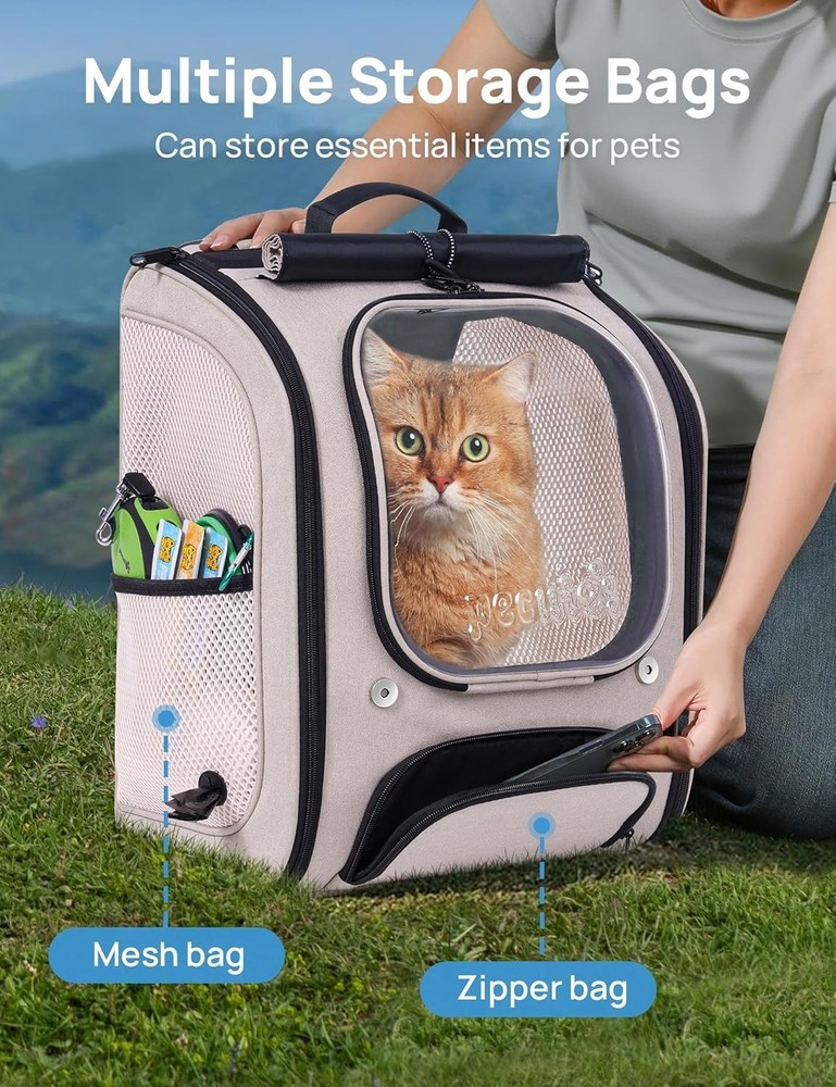 Cat Backpack Carrier, Large Space Cat Bubble Backpack, Breathable Cat Carrier, S
