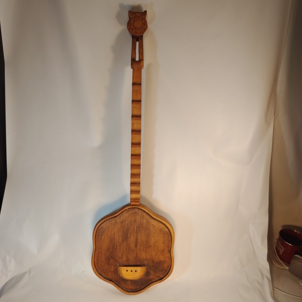 Wooden Hand Carved String Guitar *No Strings *Chip