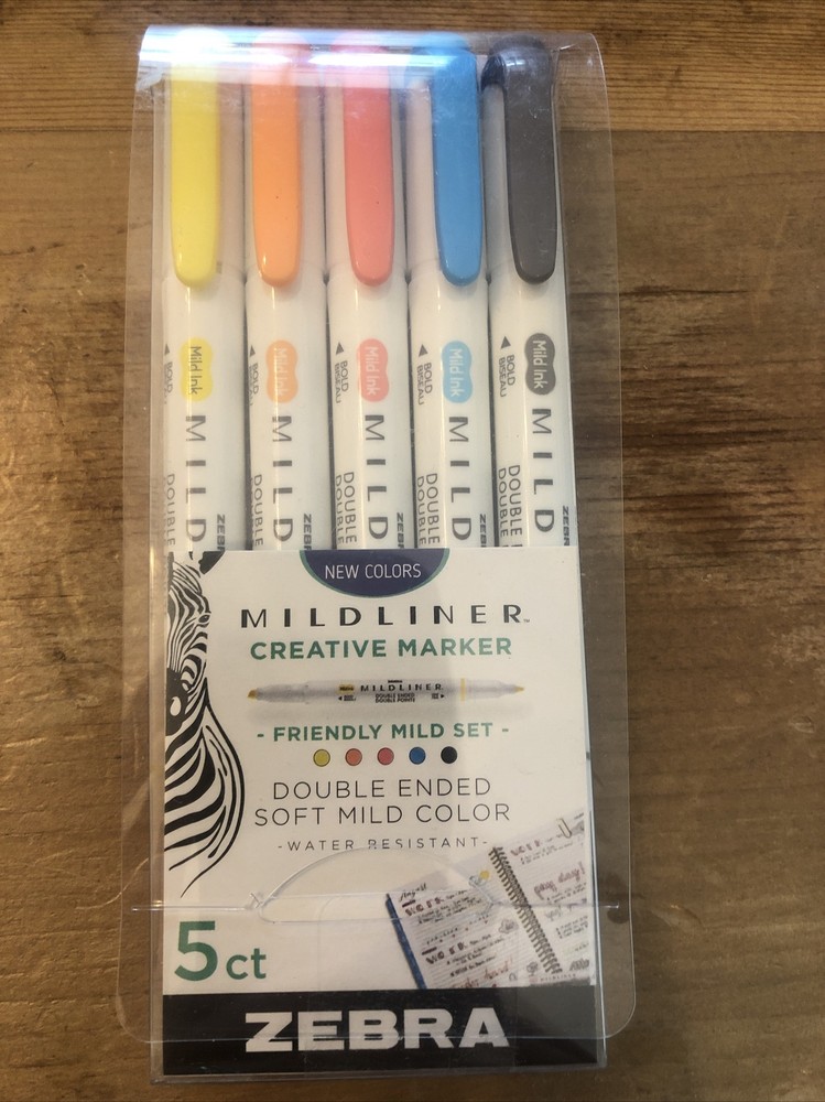 Zebra Mildliner Double Ended Marker Bold & Fine Point 5 -Friendly Mild