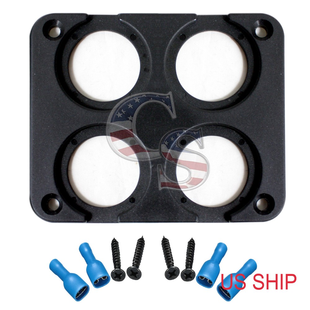 4 Holes Flat Panel Base USB Socket/Voltmeter/Power Socket Holder Car Truck Boat