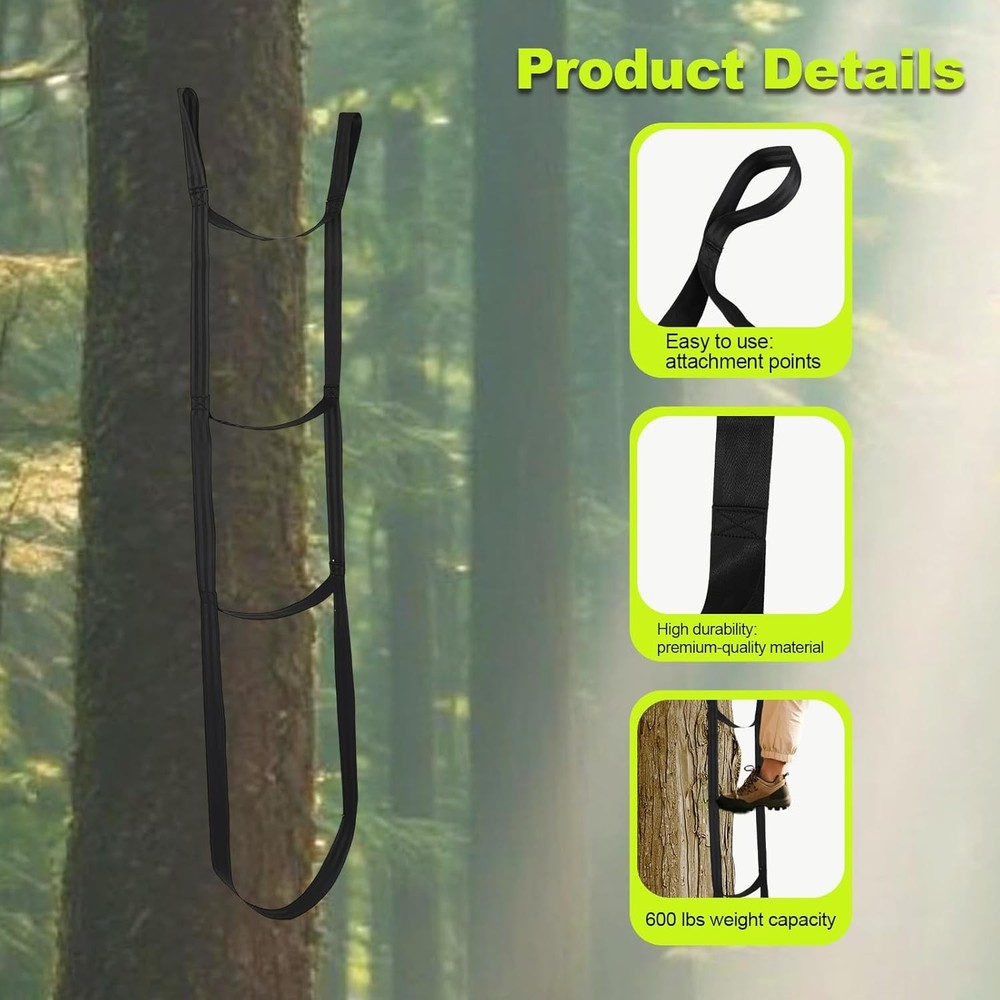 3-Step Hunting Climbing Aider, 5.3ft Lightweight Tree Stand Steps Easy-to-Use Ro