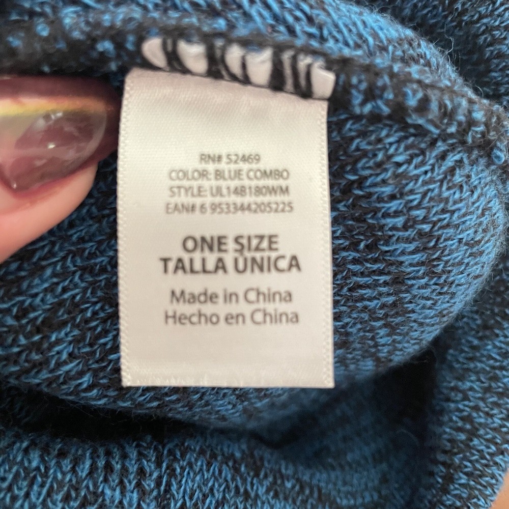 Blue & black beanie 'blue combo' color euc