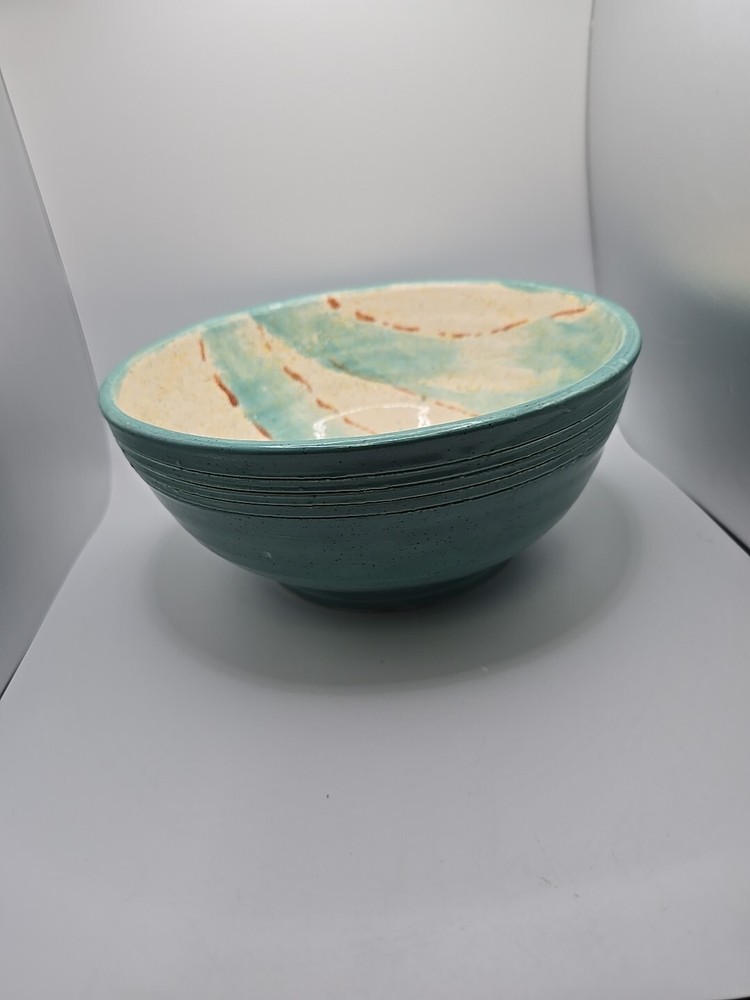 Handmade Pottery Berry Colander Strainer Stoneware Blue Gray