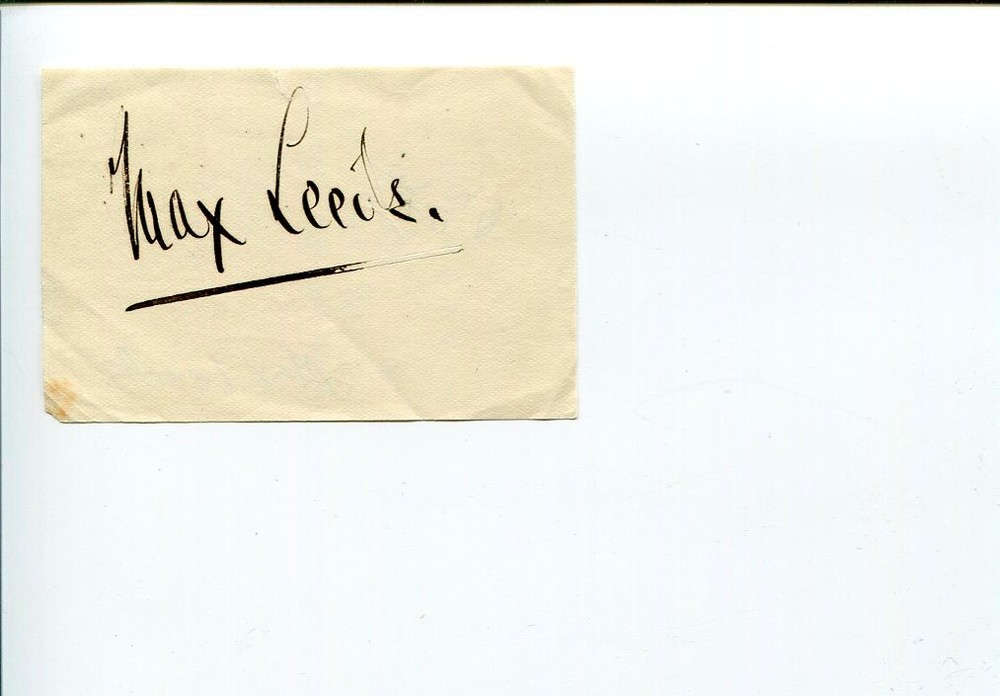 Max Leeds Early British Actor Signed Autograph