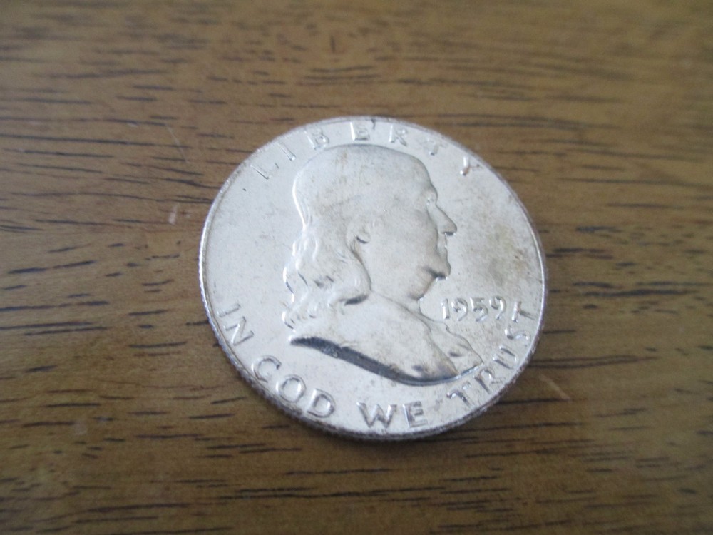 1959 P Franklin Silver Half Dollar Unc.
