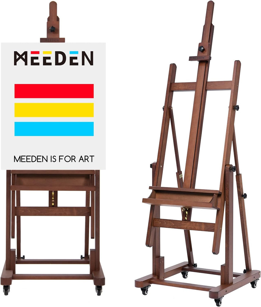 Extra Large H-Frame Studio Easel - Solid Beech Wooden Artist Professional Heavy-