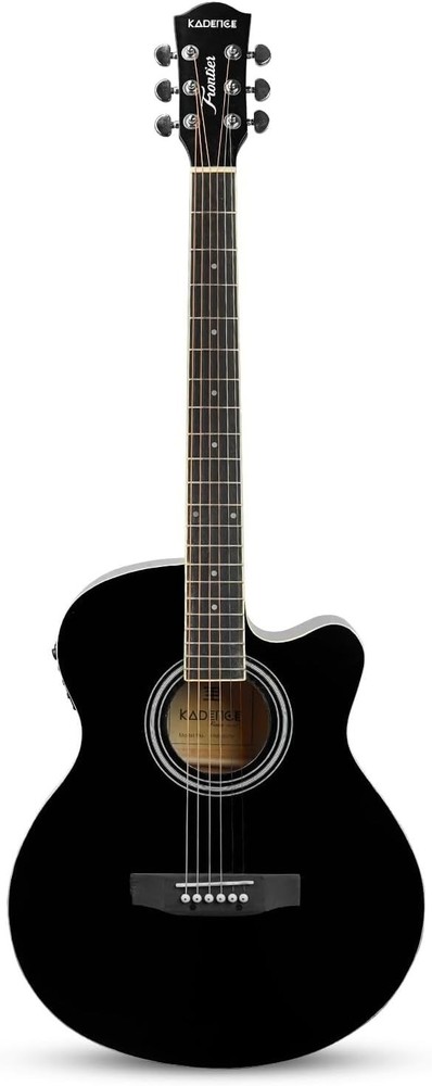 Frontier Series Black EQ Acoustic Electric Guitar Bundle