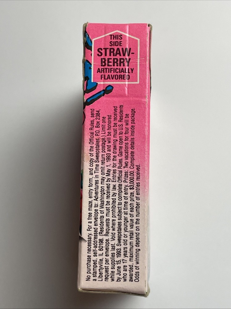 1992 Willy Wonka Nerds Candy Box With Adventures In Time Sweepstakes empty