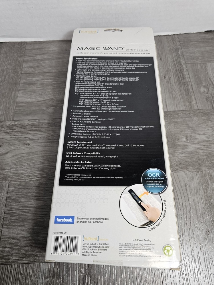 VuPoint Solutions ST415 Handheld Magic Wand Portable Scanner