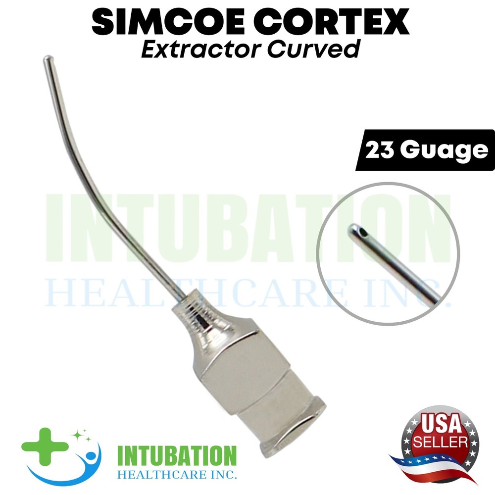 Aspirating Cannula Simcoe Cortex Extractor 0.3mm Side Port 23 ga Ophthalmic Tool