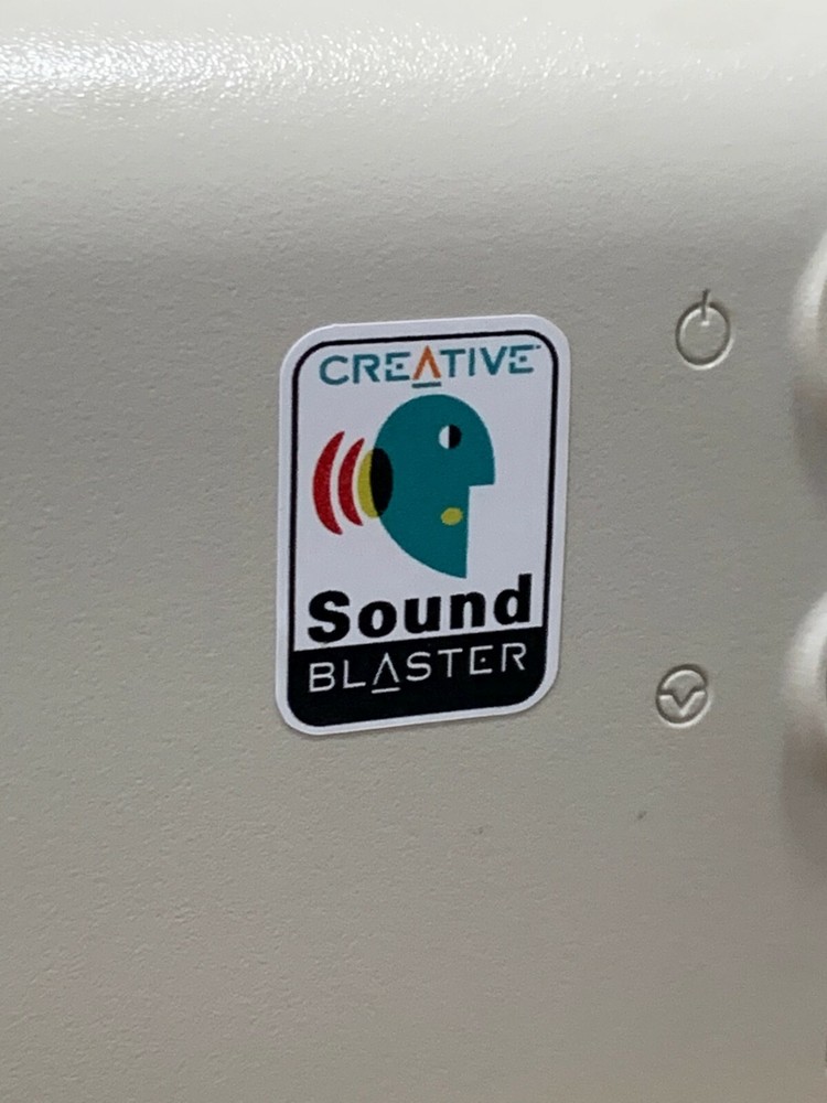 Creative Sound Blaster Guy Computer Case Badge Sticker 16 32 AWE Pro Pentium PC