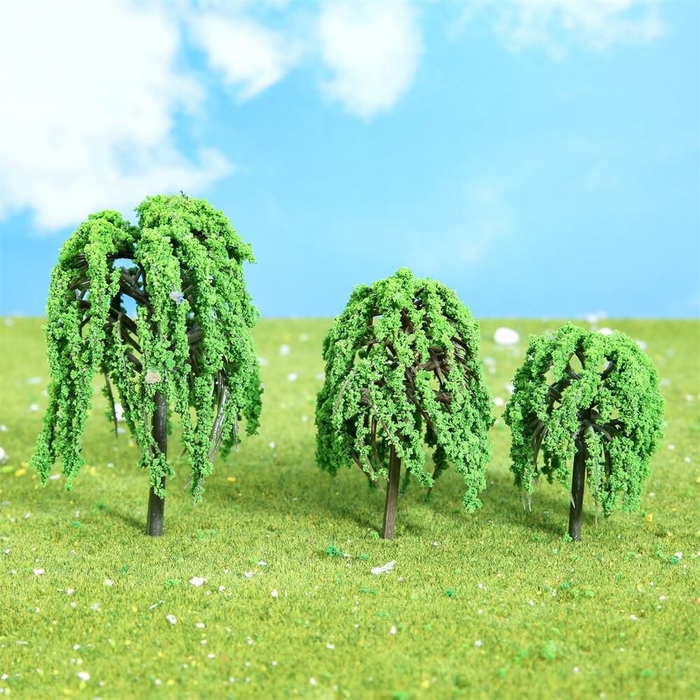 20Pcs Artificial Willow Model Trees Park Train Railways Sand table Scenery Decor