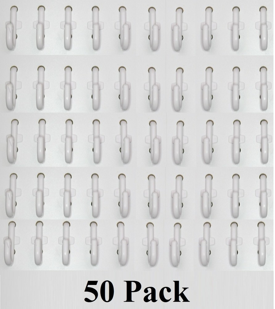 Plastic White J Hook Pegboard Kit Tool 50 pack wall peg PEGBOARD NOT INCLUDED
