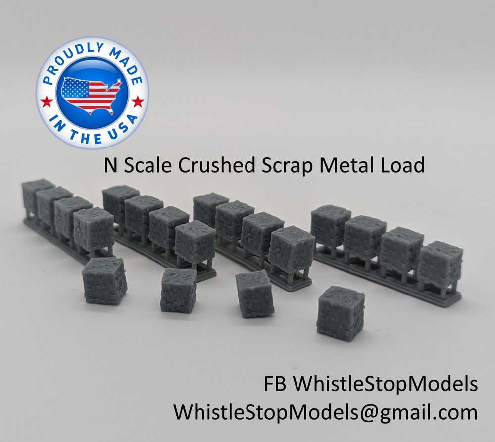 Z Scale Crushed Scrap Flat Car Load