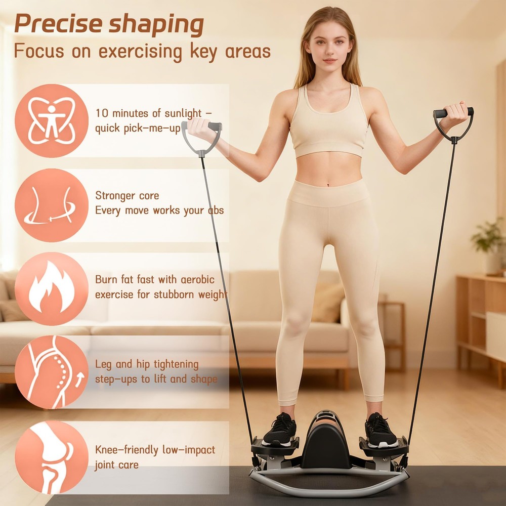 Rocking Stepper Side to Side, Portable Compact Lateral Motion Steppers, Track...