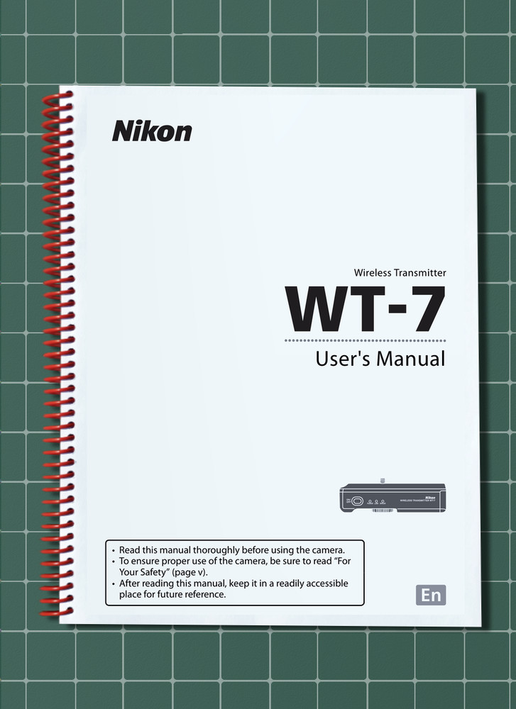 Nikon WT-7 — User Manual Owners Guide Reference — 127 Pages — USA Made