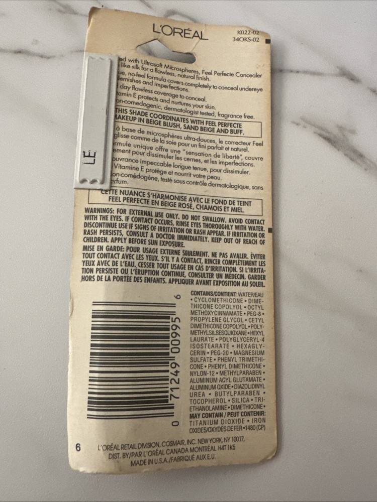 L'Oreal Feel Perfecte Concealer Medium 7.5 ml. Discontinued.